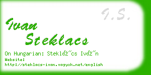 ivan steklacs business card